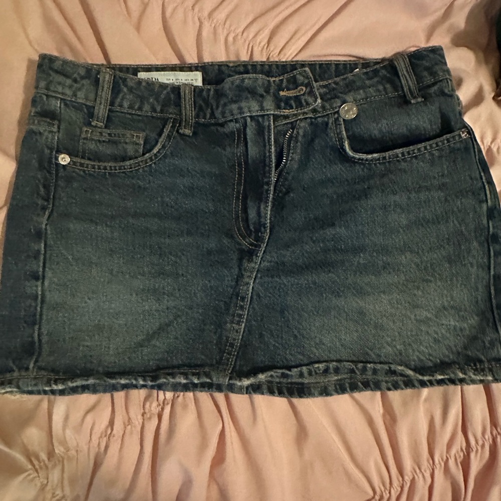 Zara Dark Blue Denim Mini Skirt